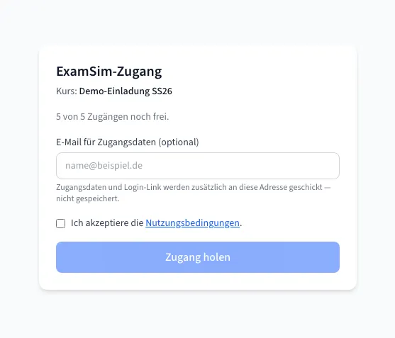 Einladungs-Link vor dem Bestätigen