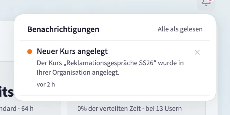 Die Glocke sammelt Ereignisse der Organisation